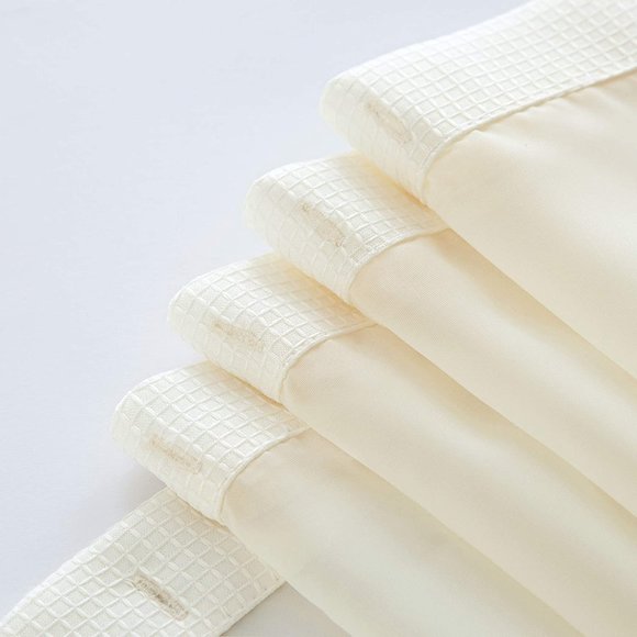 Smart Design Complete 2 in 1 Waffle Weave Hotel Spa Style Fabric Shower Curtain - Picture 3 of 9